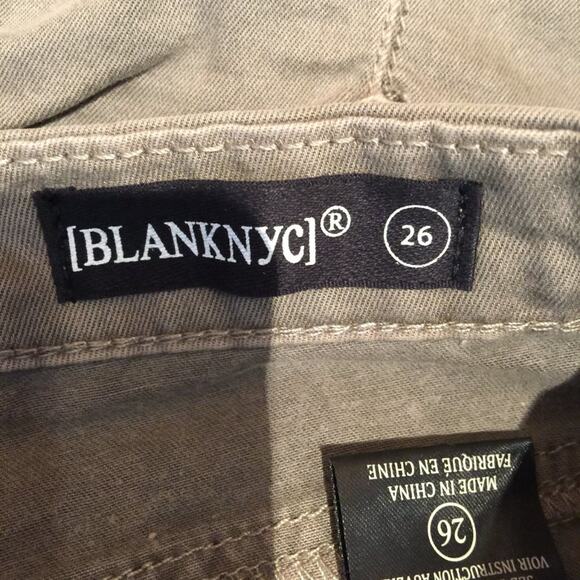 BLANKNYC Zipper Utility Skinny Jeans Low Rise Many pockets Denim Khaki Size 26 - Picture 9 of 11